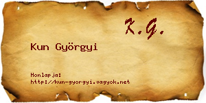 Kun Györgyi névjegykártya